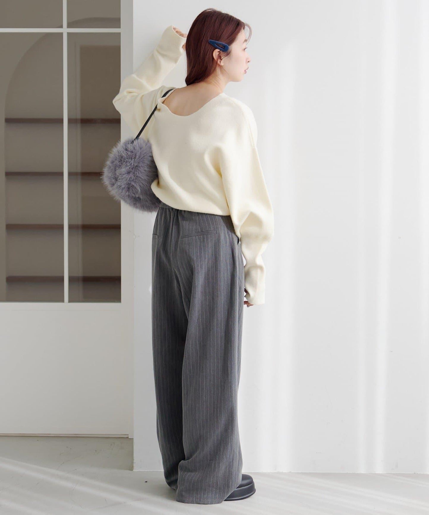 【4色可選/兩用】混色長款羅紋針織衫