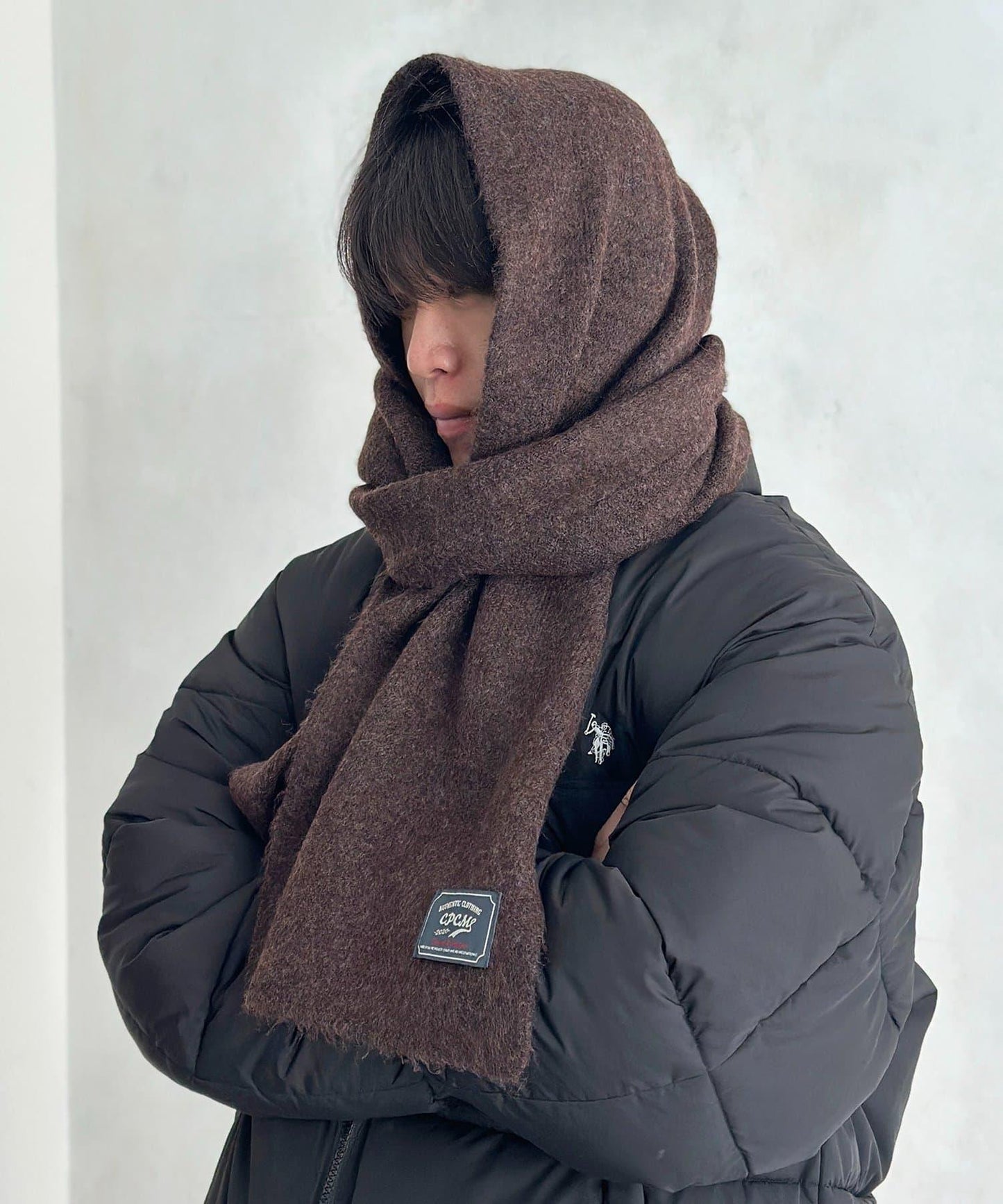 MIX紗仿馬海毛圍巾