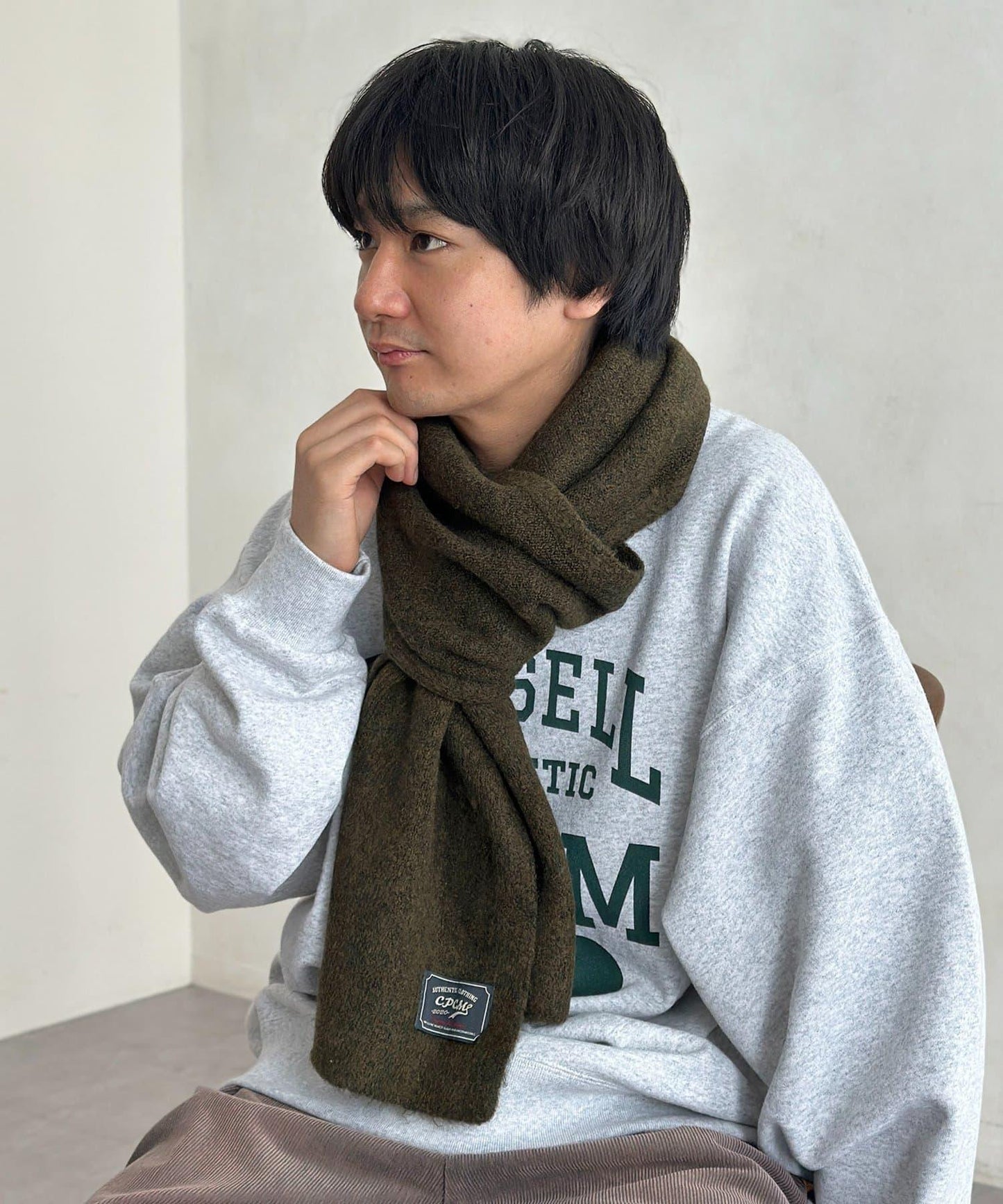 MIX紗仿馬海毛圍巾