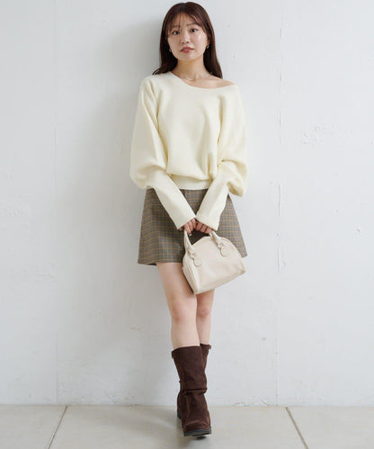 【4色可選/兩用】混色長款羅紋針織衫