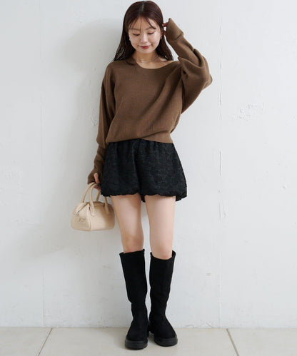 【4色可選/兩用】混色長款羅紋針織衫