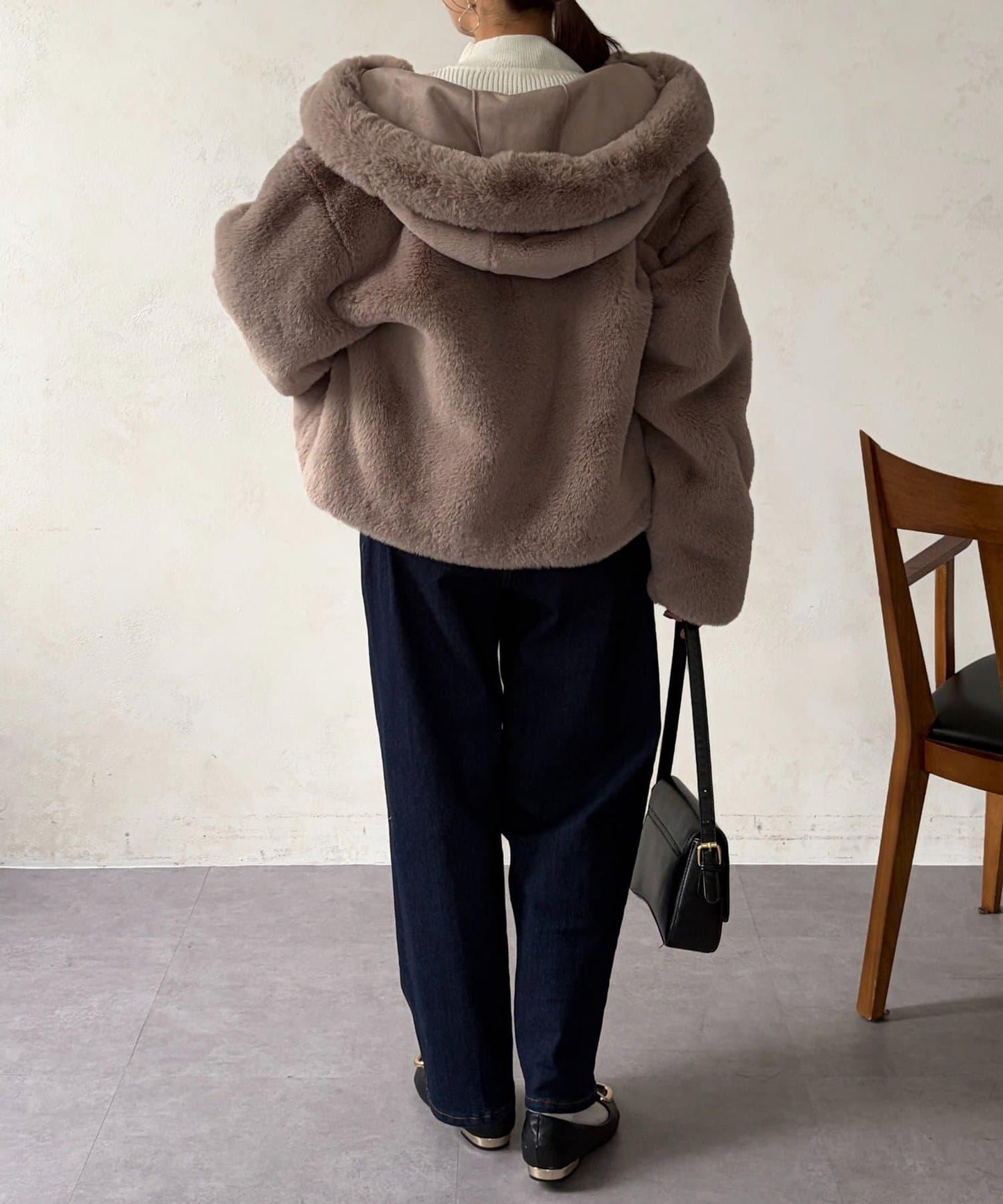 仿皮草拼接羊羔絨夾克