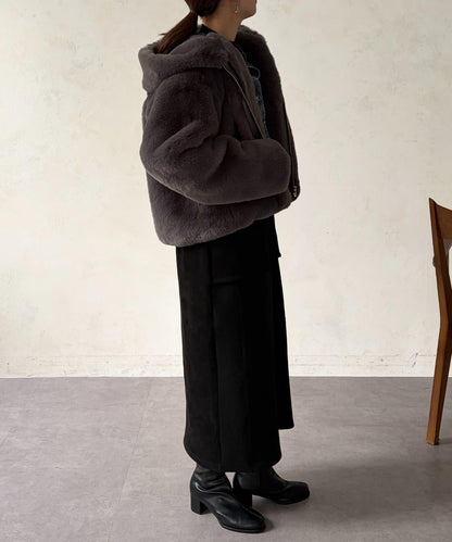 仿皮草拼接羊羔絨夾克