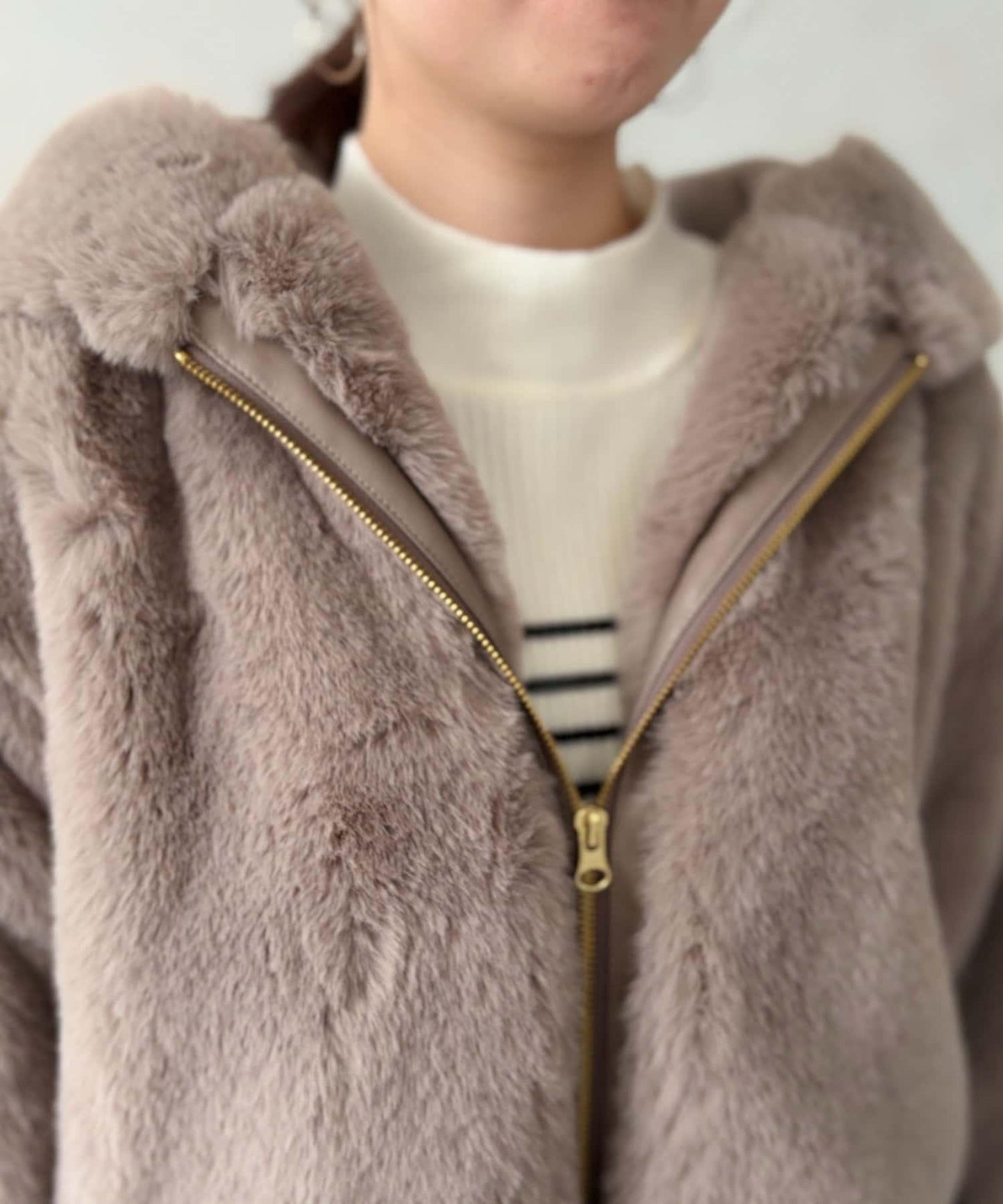 仿皮草拼接羊羔絨夾克