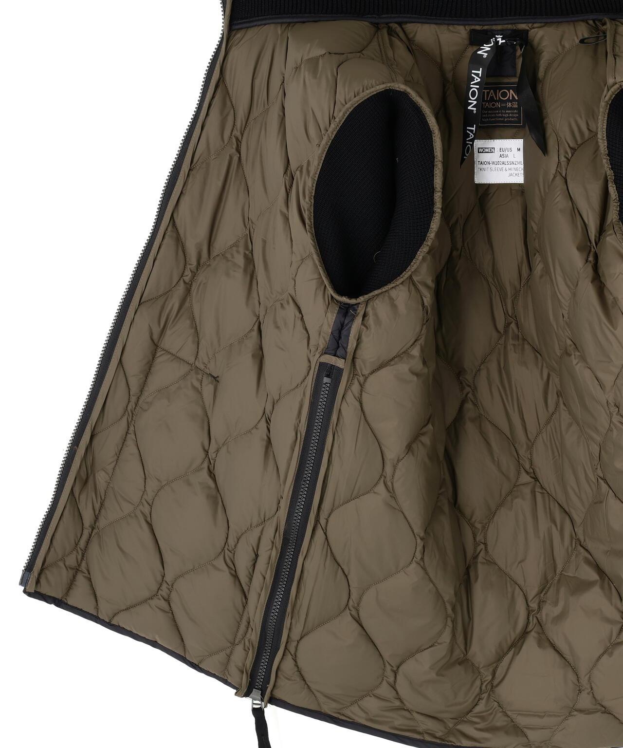 TAION MILITARY高領針織拼接羽絨夾克軟殼女款