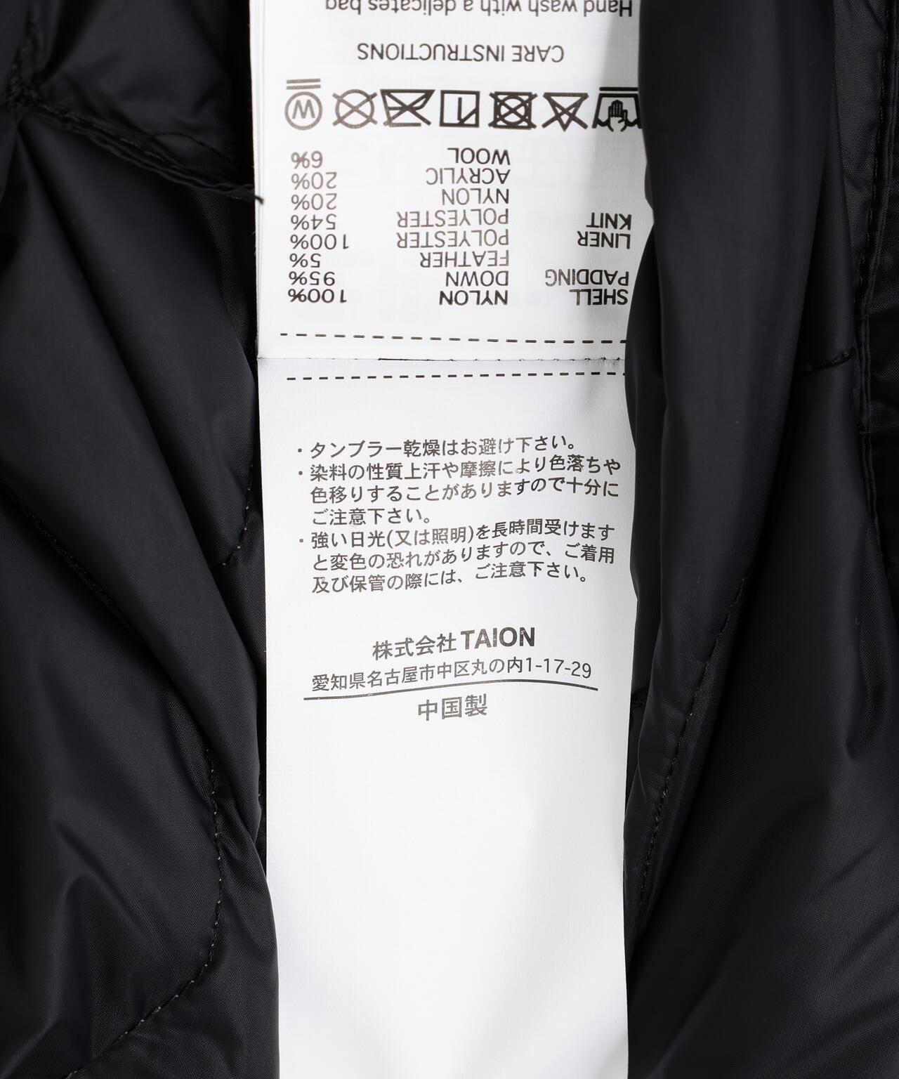 TAION MILITARY高領針織拼接羽絨夾克軟殼女款