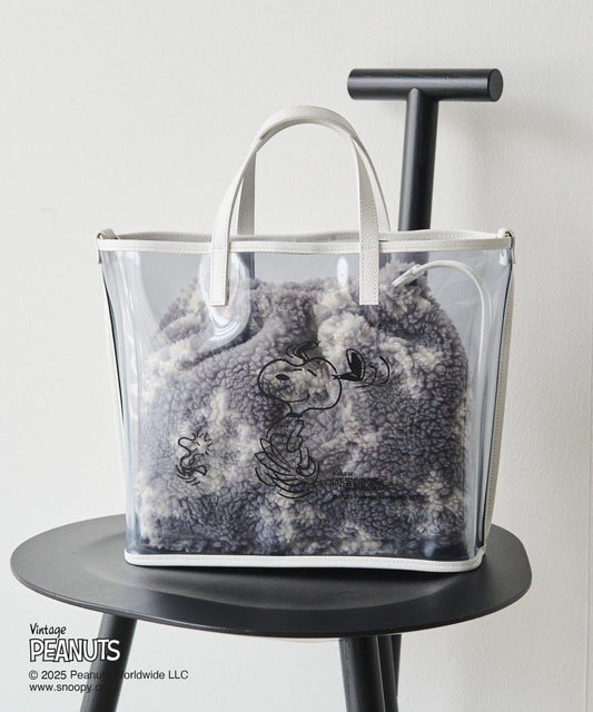 【《PEANUTS》×russet聯名第三彈】透明托特包×束口袋套裝包