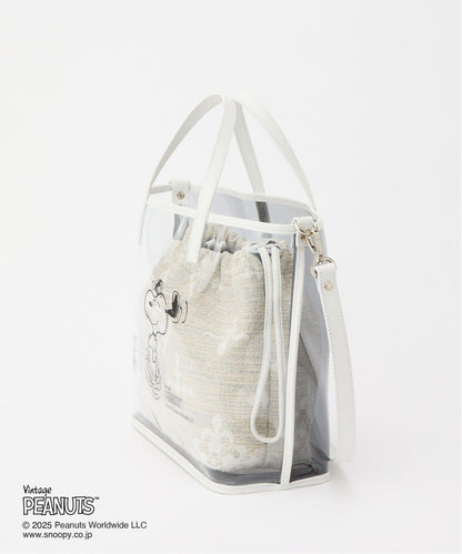 【《PEANUTS》×russet聯名第三彈】透明托特包×束口袋套裝包