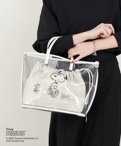 【《PEANUTS》×russet聯名第三彈】透明托特包×束口袋套裝包