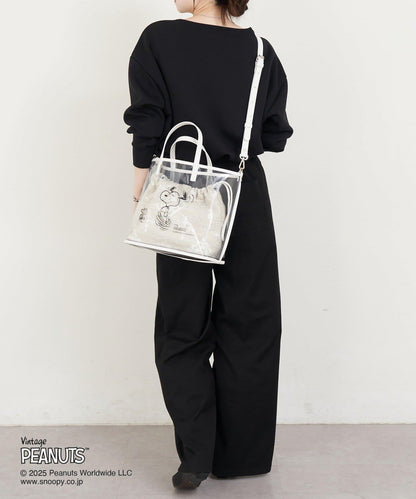 【《PEANUTS》×russet聯名第三彈】透明托特包×束口袋套裝包