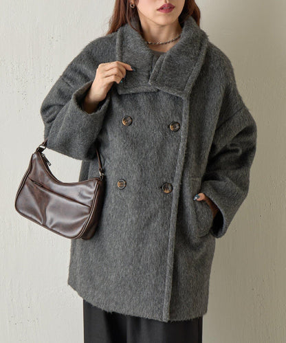 毛邊立領大衣