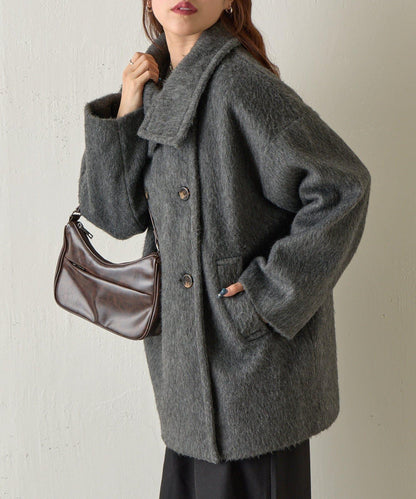 毛邊立領大衣