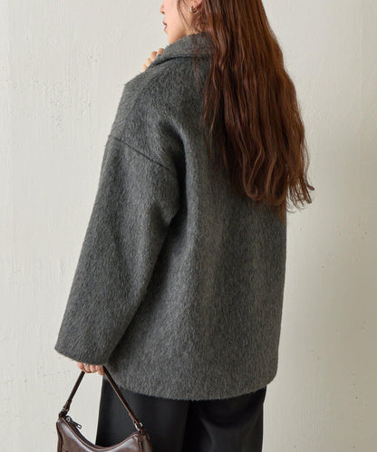 毛邊立領大衣