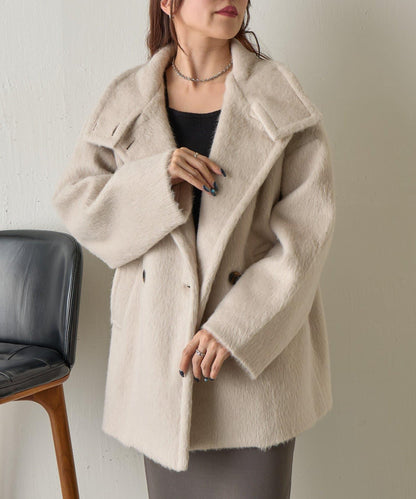 毛邊立領大衣
