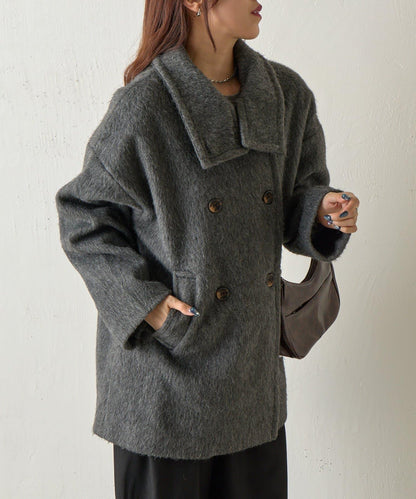 毛邊立領大衣