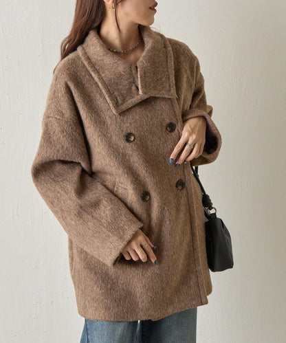 毛邊立領大衣
