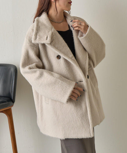 毛邊立領大衣