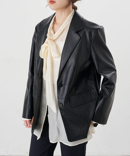 【26SS】皮革西裝外套