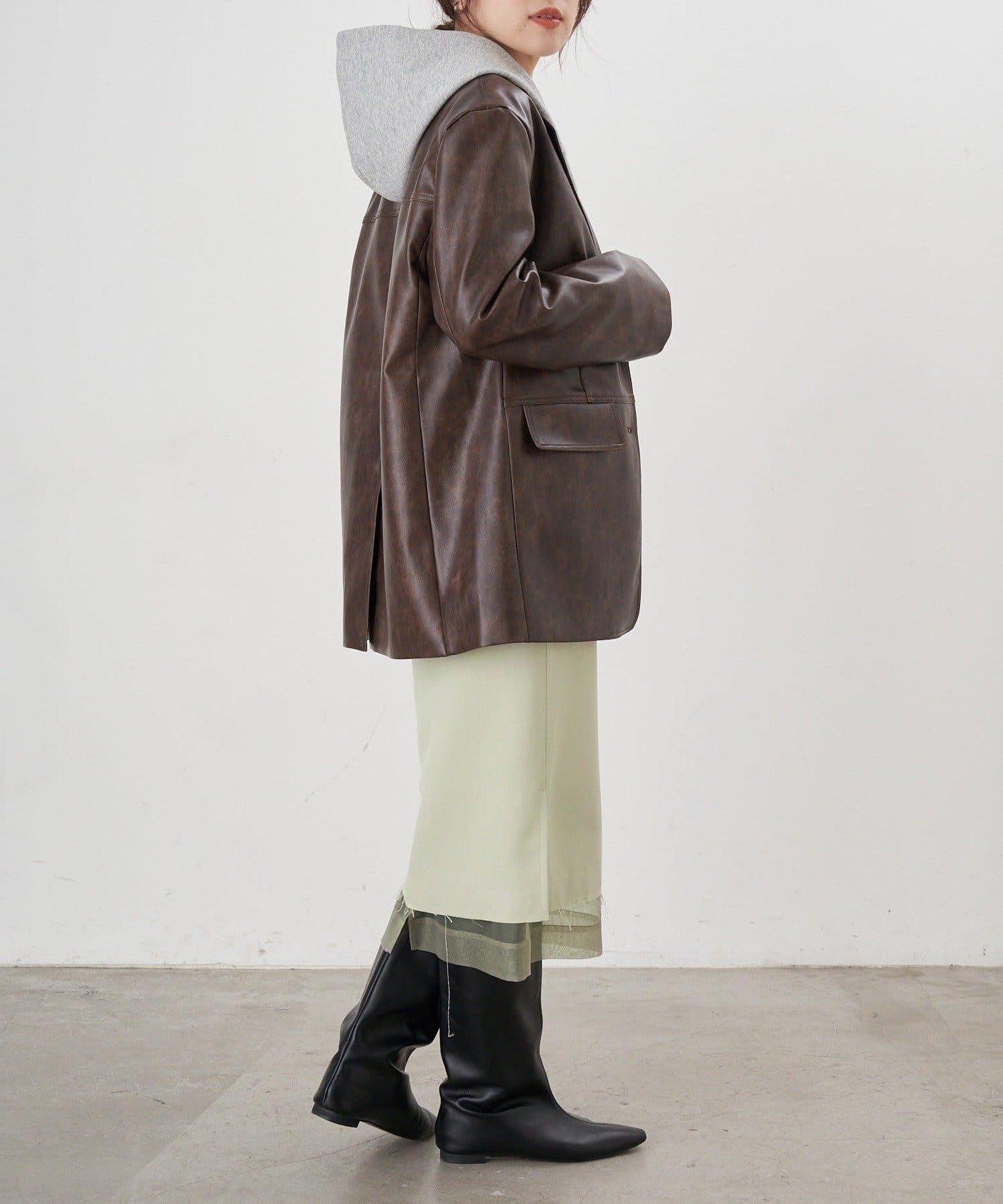 【26SS】皮革西裝外套
