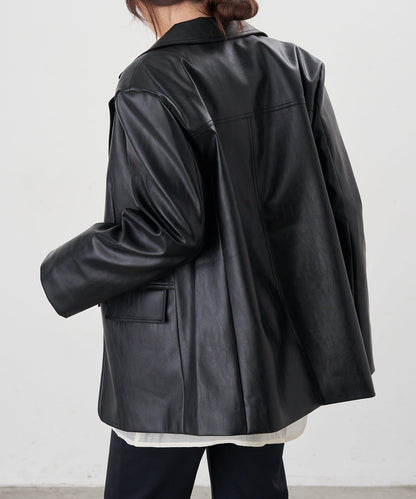 【26SS】皮革西裝外套