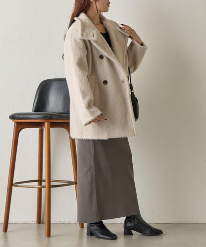 毛邊立領大衣