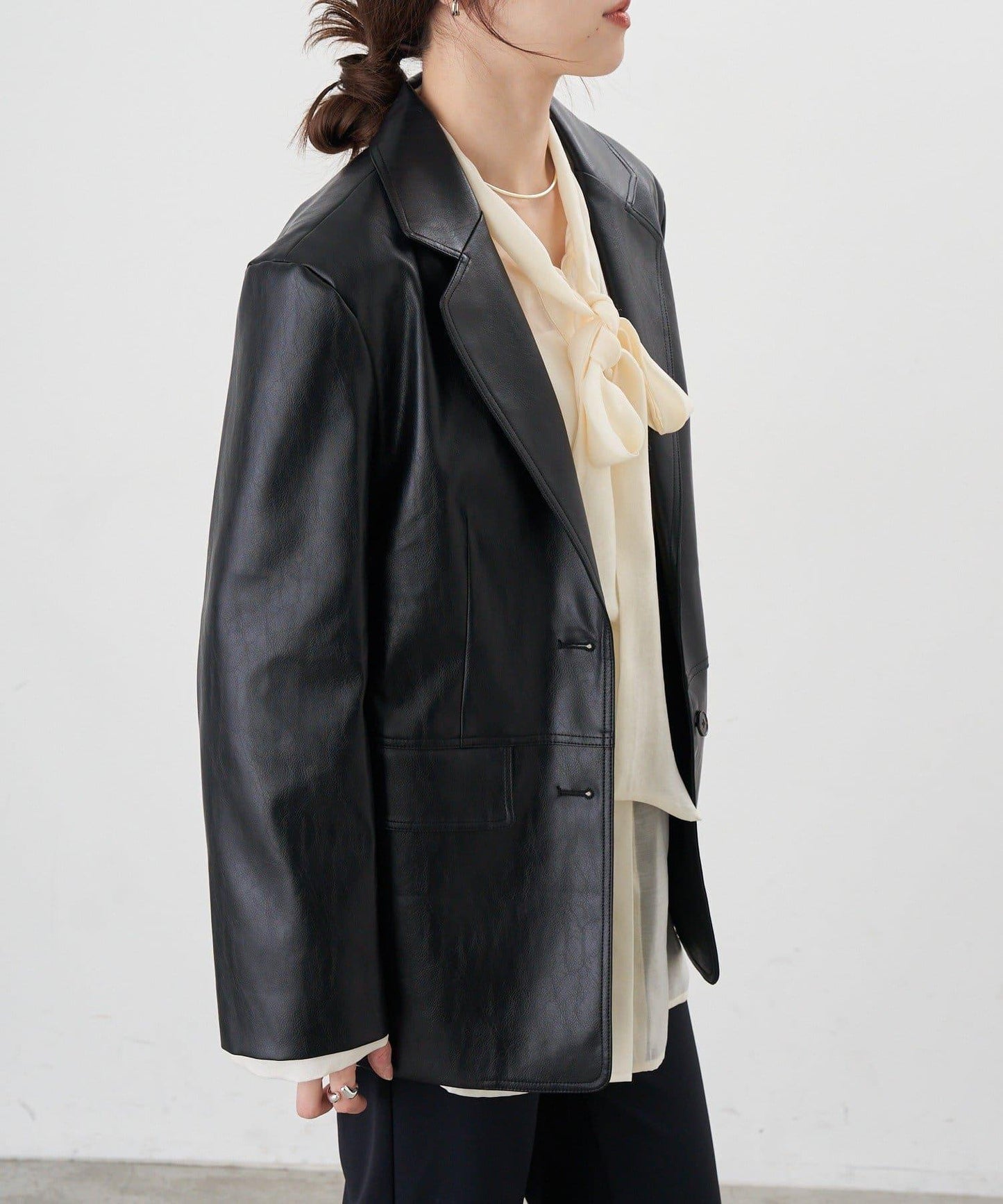 【26SS】皮革西裝外套