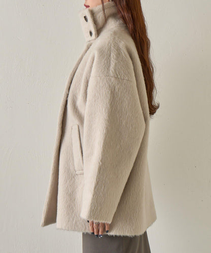毛邊立領大衣