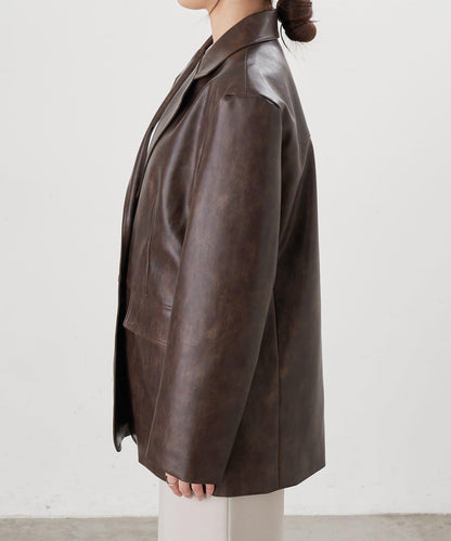 【26SS】皮革西裝外套