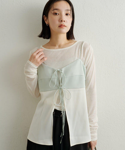 緞面蝴蝶結吊帶背心