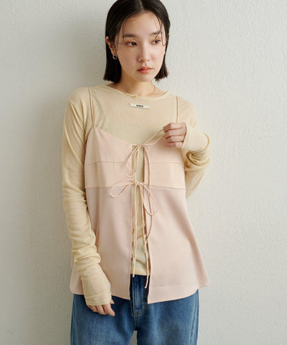 緞面蝴蝶結吊帶背心