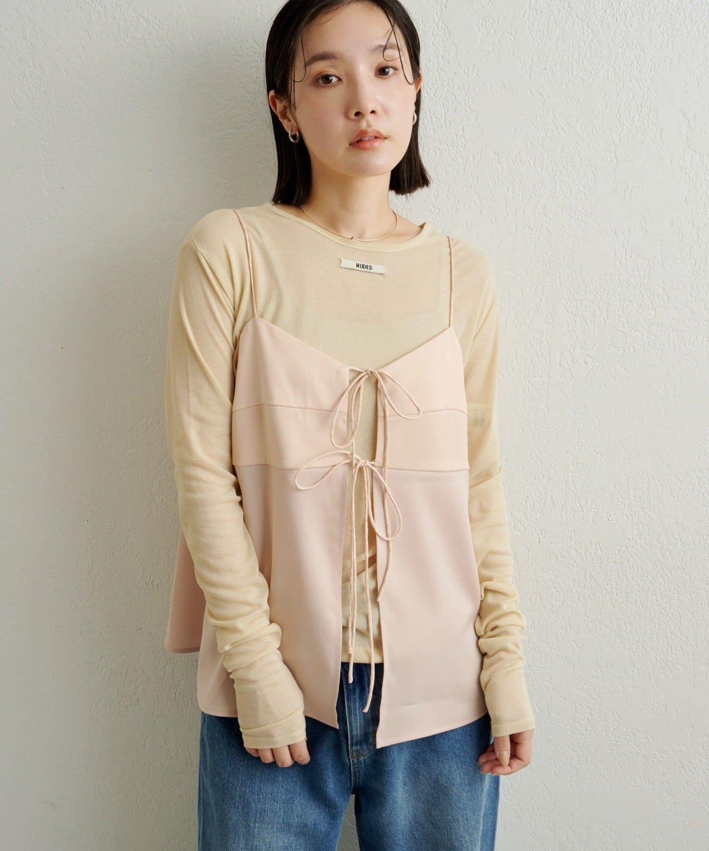 緞面蝴蝶結吊帶背心