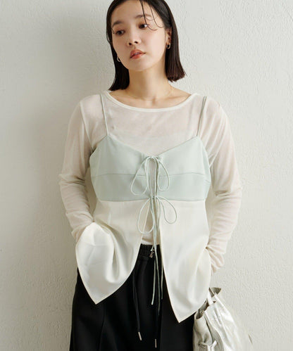 緞面蝴蝶結吊帶背心