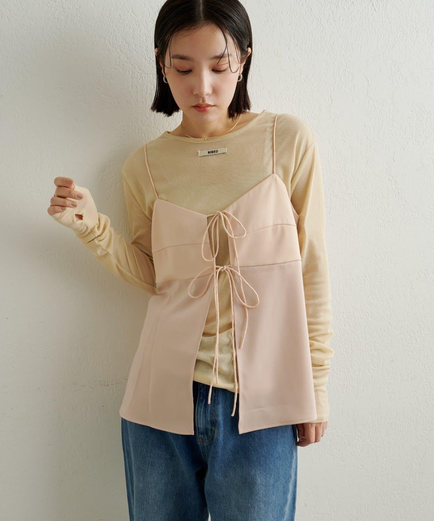 緞面蝴蝶結吊帶背心