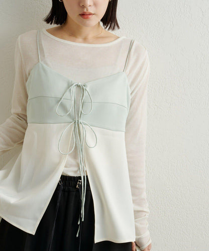 緞面蝴蝶結吊帶背心