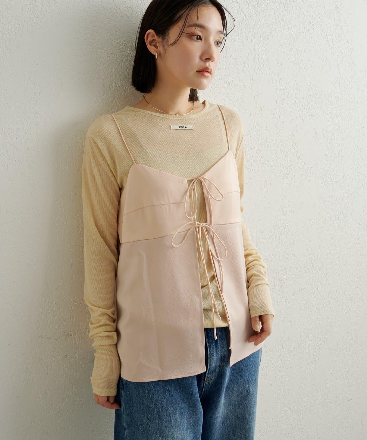 緞面蝴蝶結吊帶背心