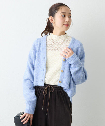 柔軟觸感狐狸絨V領開衫