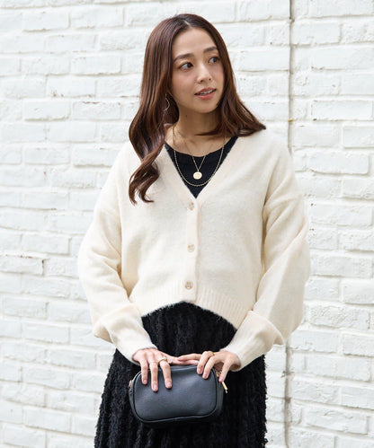 柔軟觸感狐狸絨V領開衫