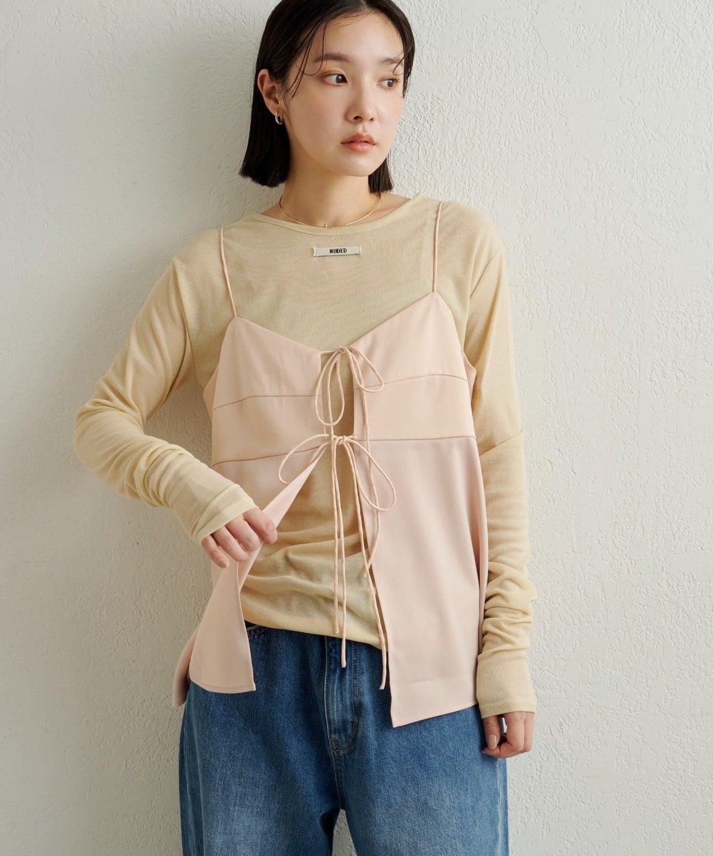 緞面蝴蝶結吊帶背心