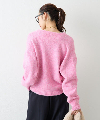 柔軟觸感狐狸絨V領開衫