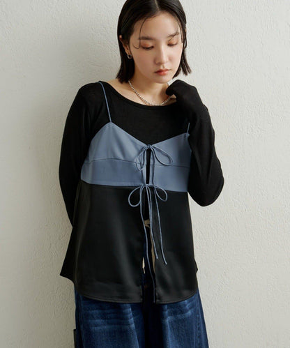 緞面蝴蝶結吊帶背心