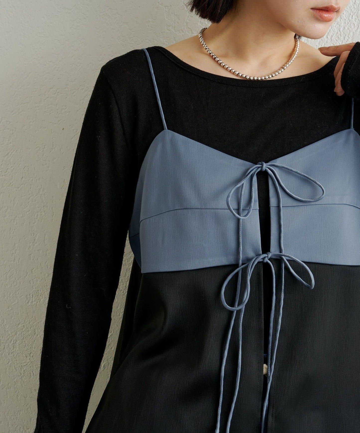 緞面蝴蝶結吊帶背心