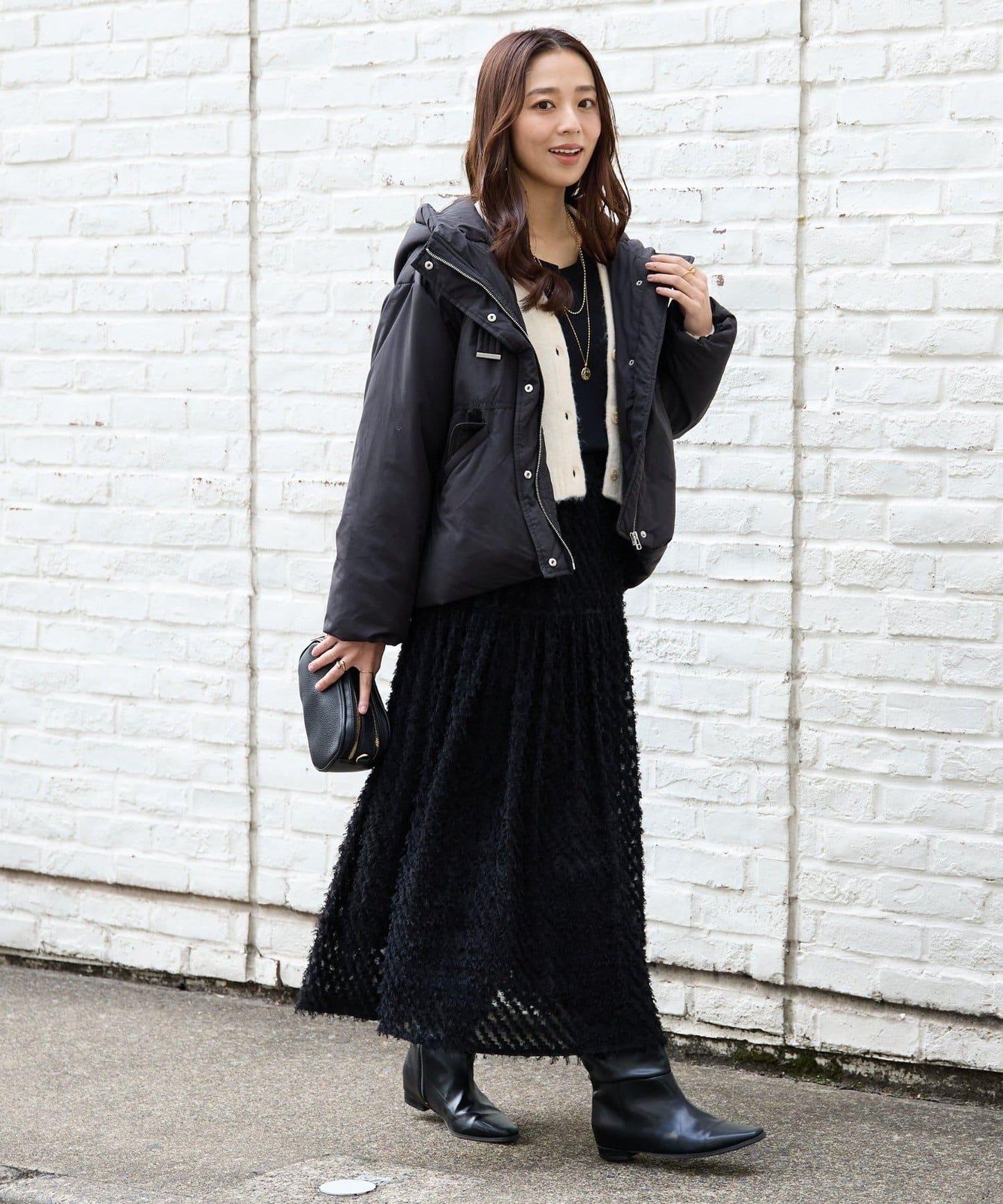 柔軟觸感狐狸絨V領開衫