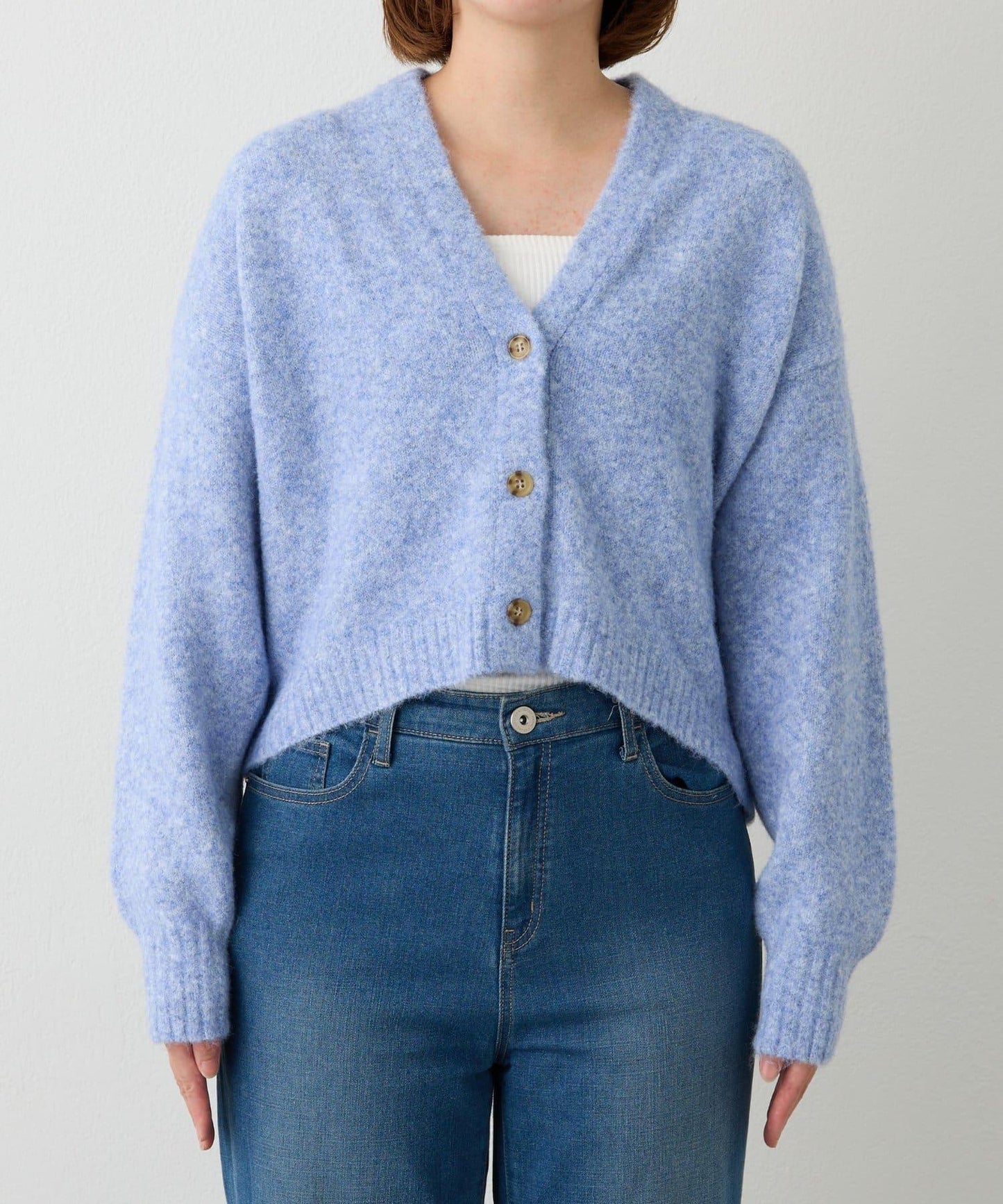 柔軟觸感狐狸絨V領開衫