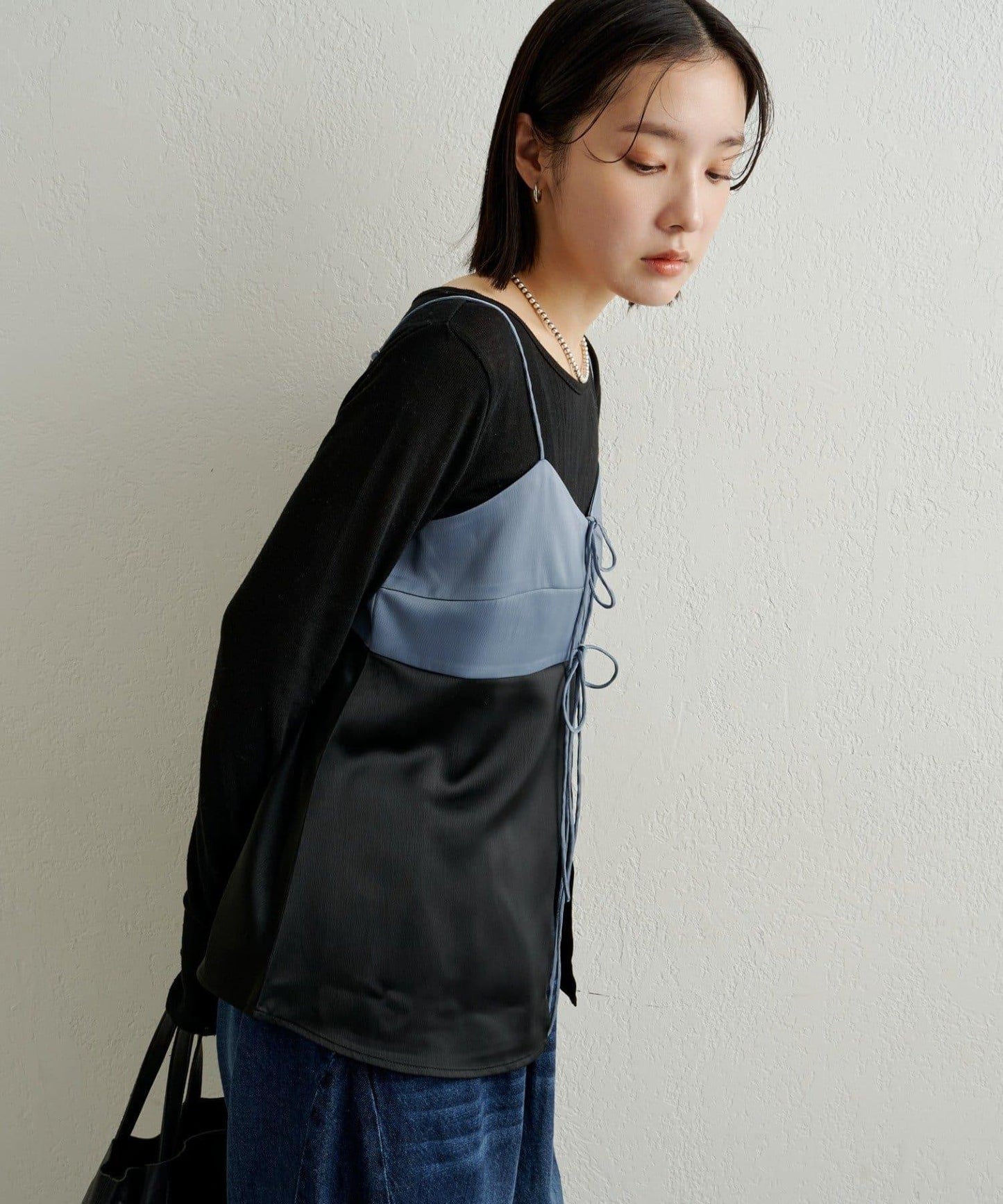 緞面蝴蝶結吊帶背心