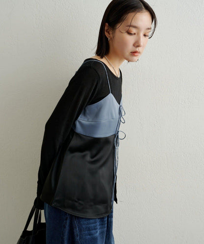 緞面蝴蝶結吊帶背心