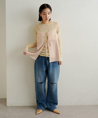 緞面蝴蝶結吊帶背心