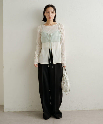 緞面蝴蝶結吊帶背心