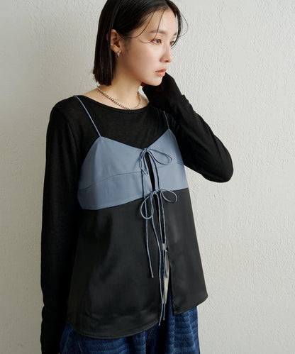 緞面蝴蝶結吊帶背心