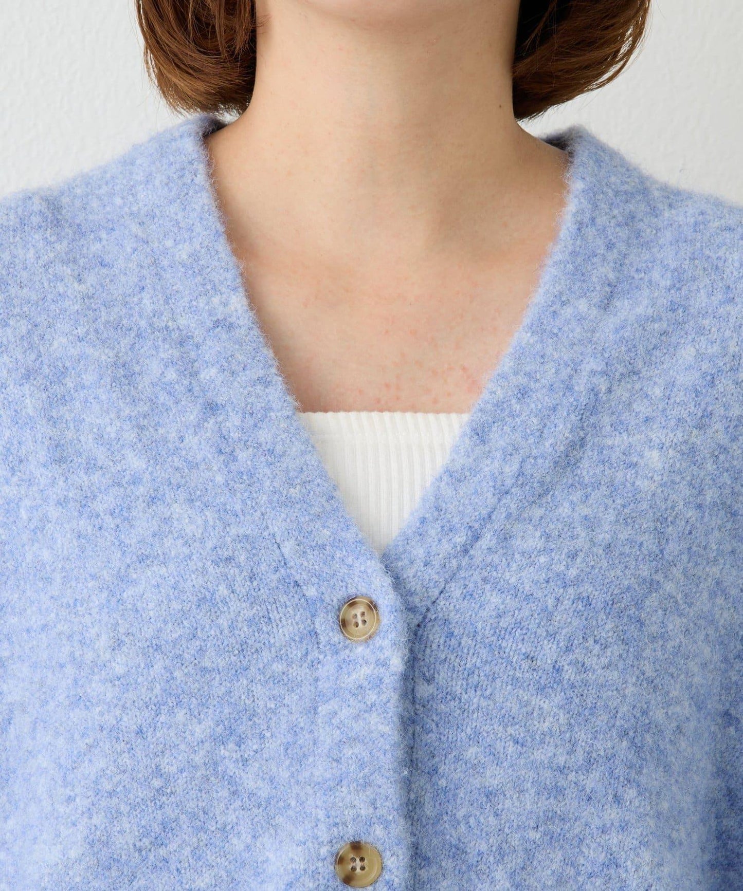 柔軟觸感狐狸絨V領開衫