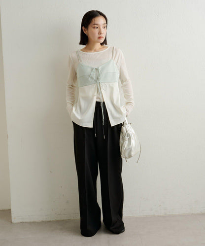 緞面蝴蝶結吊帶背心